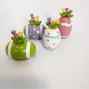 Department 56 Vintage Decorative Wooden Spring Flowers Easter Eggs 4